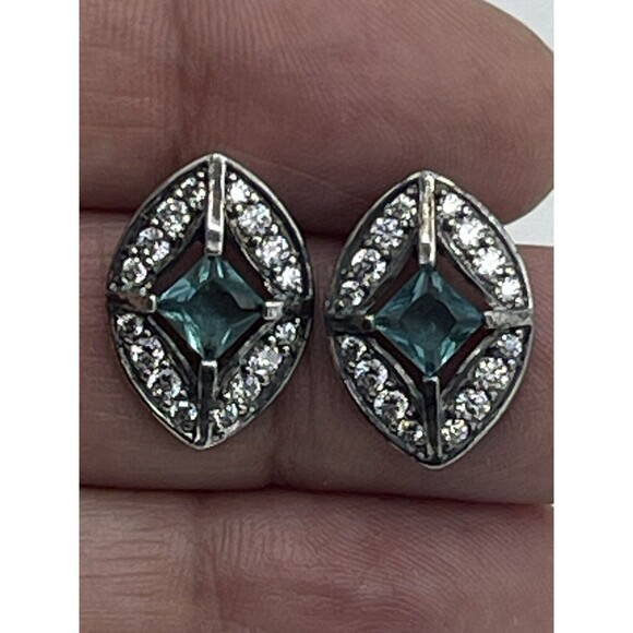 Bomb Party Starlight Dreams Seafoam Tourmaline Rhodium Plating Stud Earrings New - Picture 4 of 7